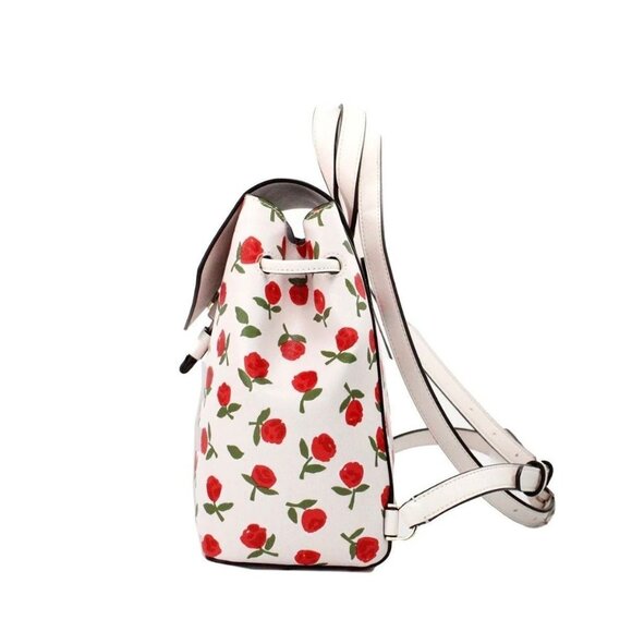 Kate Spade backpack lizzie medium rosette leather flap backpack rose print main image 5